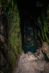 Source of wild river Soča in Triglav National Park in Slovenia is really enchanted and magical place.