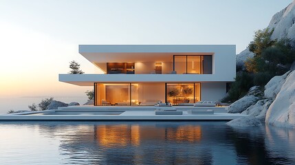 Fototapeta premium modern luxury house exterior image