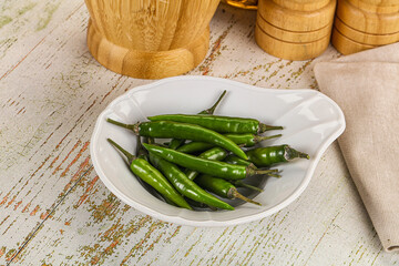 Hot spicy green chili pepper