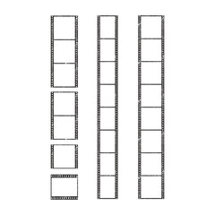 Set Of Grunge Retro Film Strips Vector Design.