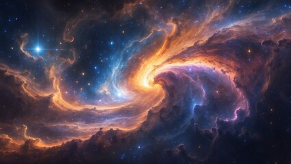 Fototapeta premium Ethereal cosmic nebula in vibrant colors