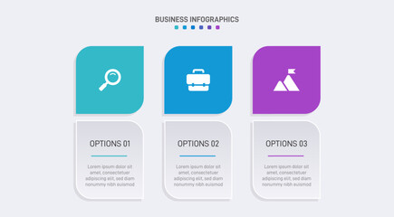 Horizontal progress bar featuring 3 arrow-shaped elements, symbolizing three six stages of business strategy and progression. Clean timeline infographic design template. Vector for presentation