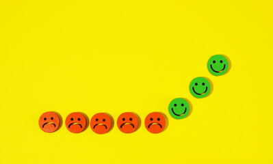 Transition from negative to positive emotions. Emotional growth and mental well-being.