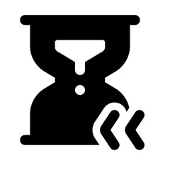 Past Time Simple Glyph Icon. Single icon, glyph vector icon