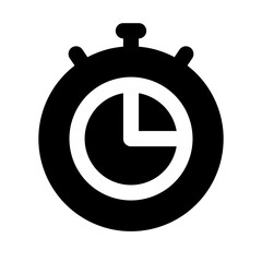 Stopwatch Simple Glyph Icon. Single icon, glyph vector icon