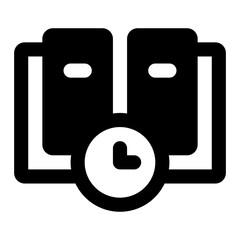 Study Hours Simple Glyph Icon. Single icon, glyph vector icon