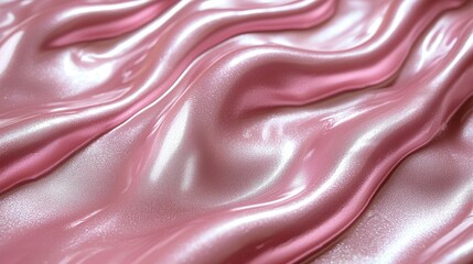 Obraz premium Pink shimmering fabric draped in elegant waves