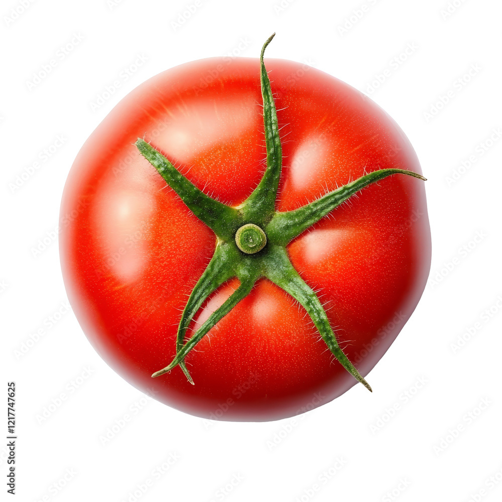 Poster fresh red tomato isolated on a transparent background showcasing its vibrant color and unique shape 