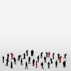 Crowd Silhouette People Collage Social