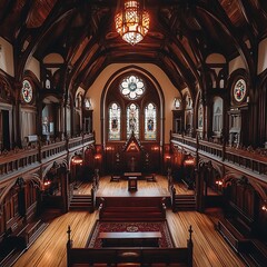 Fototapeta premium aerial view of bishops palace courtyard