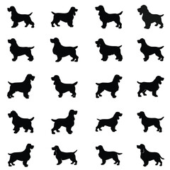 A set of cute dog vector silhouette