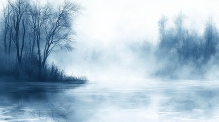 Obraz premium Soft Winter Textures on Frozen Lake with Blurred Effect