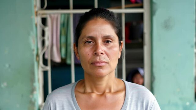 Average hispanic woman, everyday life no make up, real people, looking at the camera	
