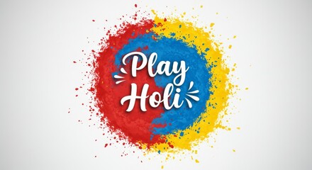 Playful celebration of Holi with circular color splash effect for creative event poster or invitation card design