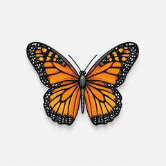 Obraz premium orange and black butterfly illustration on white background