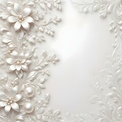 pearl white background with shiny floral