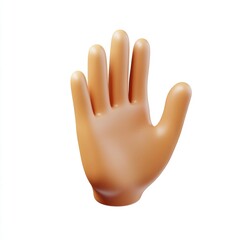 Obraz premium 3D Hand Emoticon: Waving Gesture Icon in Abstract Background for Communication and Greeting
