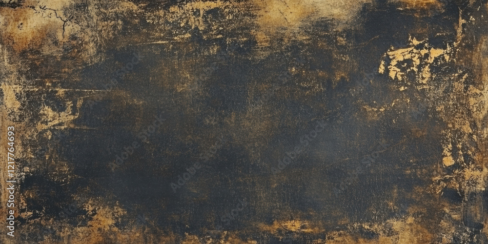 Poster a weathered surface with a distressed texture combining deep blue tones and golden brown accents, cr