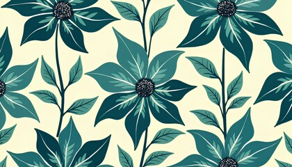 Seamless pattern with flowers and leaves. Floral background.