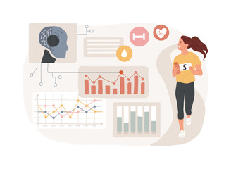 AI-Powered Athlete Performance Analysis abstract concept vector illustration.