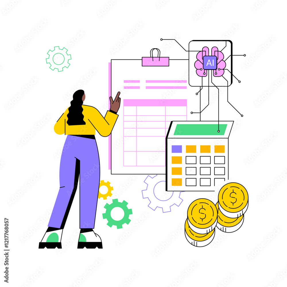 Poster ai-optimized quote and proposal management abstract concept vector illustration.