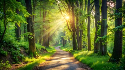 Fototapeta premium footpath in the forest