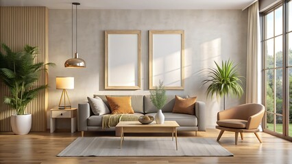modern living room with fireplace