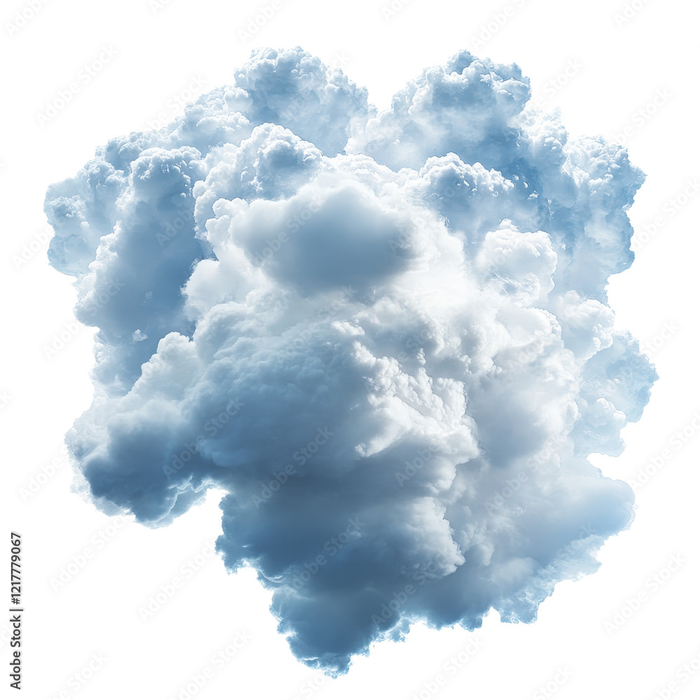 Poster realistic highresolution isolated cloud formation with soft textures against a pure transparent back
