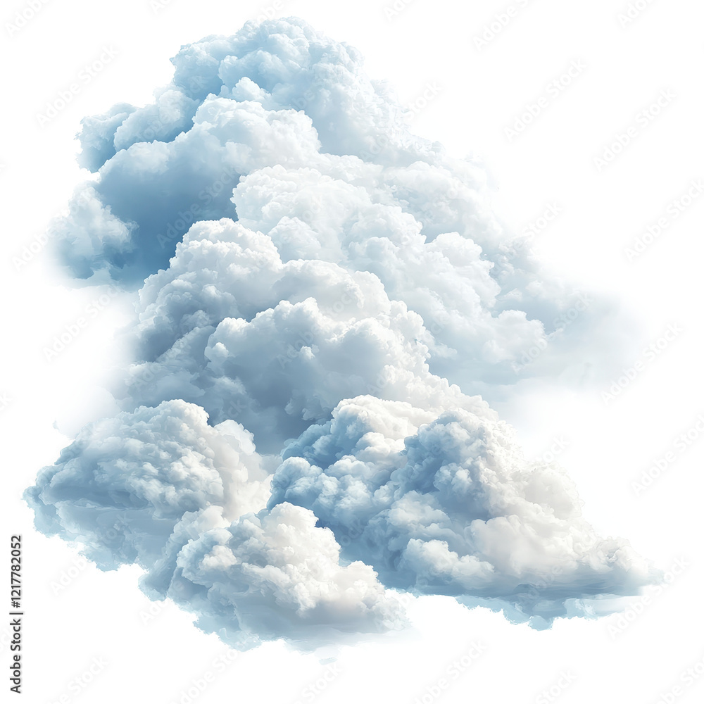 Poster fluffy isolated clouds against a bright transparent background creating a serene and tranquil atmosp