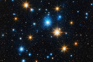 Obraz premium Realistic star field with thousands of bright stars against a deep blue and black cosmic background in immersive night sky view