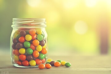 Vibrant Candies in a Glass Jar