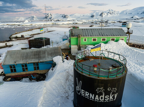 Ukrainian Vernadsky Research Base on Galindez Island in the Argentine Islands, Antarctica