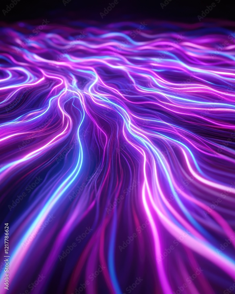 Aufkleber vibrant abstract waves of pink and blue light creating a dynamic visual flow.