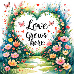 valentine greeting card with flowers