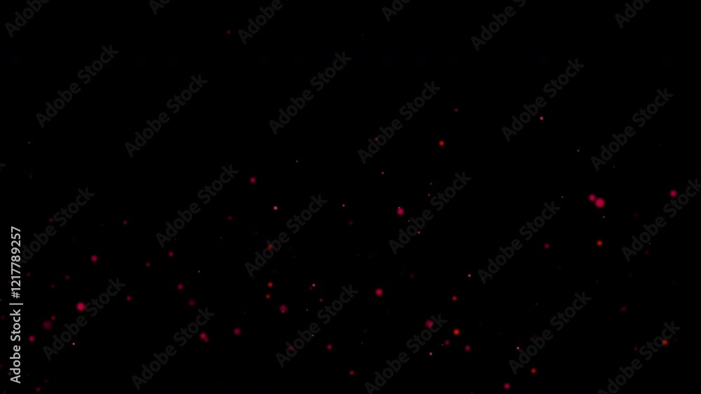 Poster red particle animation on black background - looping motion graphic