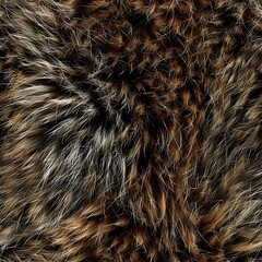 Naklejka premium Natural brown and gray fur texture closeup perfect for fashion design, textile patterns, and luxury material backgrounds. Seamless animal print surface.