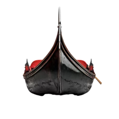 An elegant gondola resting against a stark transparent background, showcasing its smooth curves and vibrant interior, Gondola isolated on transparent background