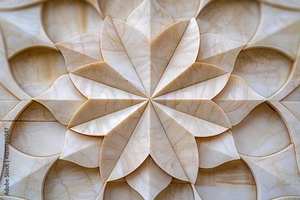 Poster exploring the intricate details and patterns: close-up of a geometric abstract decorative shape