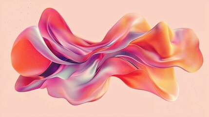 Fototapeta premium Trendy wallpaper with fluid, floating shapes and curves in an abstract composition