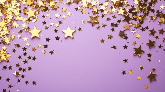 Celebratory Confetti Party Background with Purple