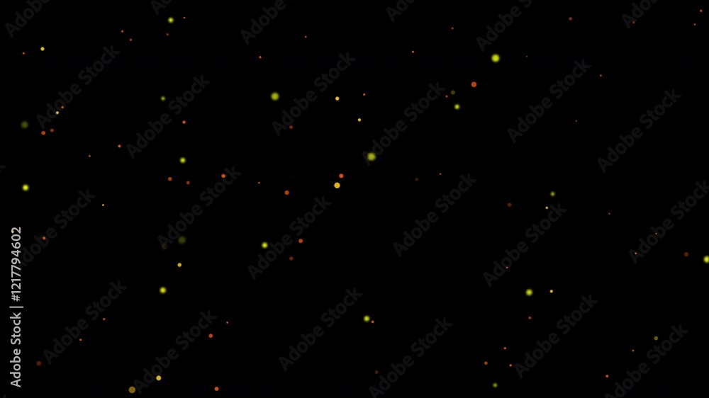Poster gold particle animation on black background - looping motion graphic