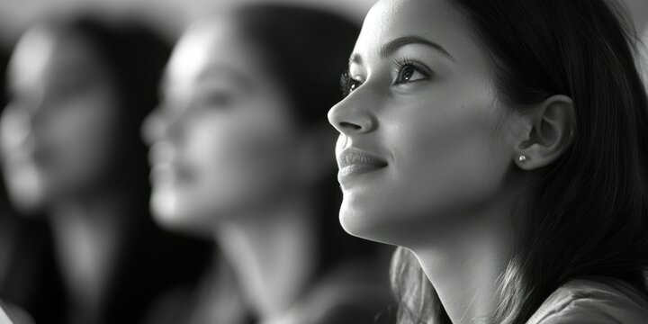 Focused and Contemplative Woman at Conference