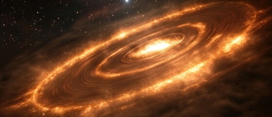 A swirling cosmic nebula showcasing the formation of stars in a galaxy.