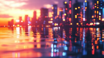 Obraz premium Serene Urban Sunset