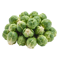 Fresh Brussels sprouts tightly packed with rich green leaves and firm stems evoking freshness
