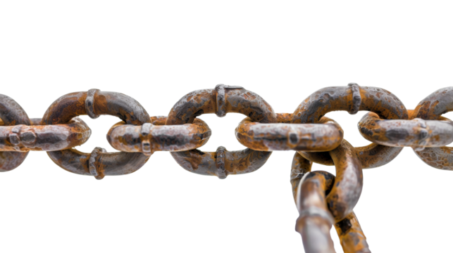 Solid black chain close up