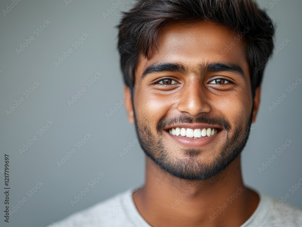 Poster Young Man Smiling for Professional Portrait