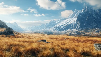 Serene Mountain Valley Panorama