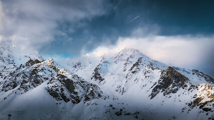 Obraz premium winter panorama of mountains in Italy