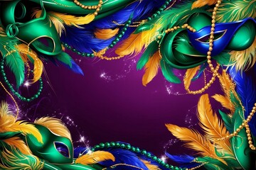 Fototapeta premium Mardi Gras Banner, Mardi Gras Wallpaper, Mardi Gras Background, Mardi Gras Digital Paper, Happy Carnival Background